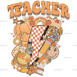 Fall Teacher Dotted DTF Transfer
