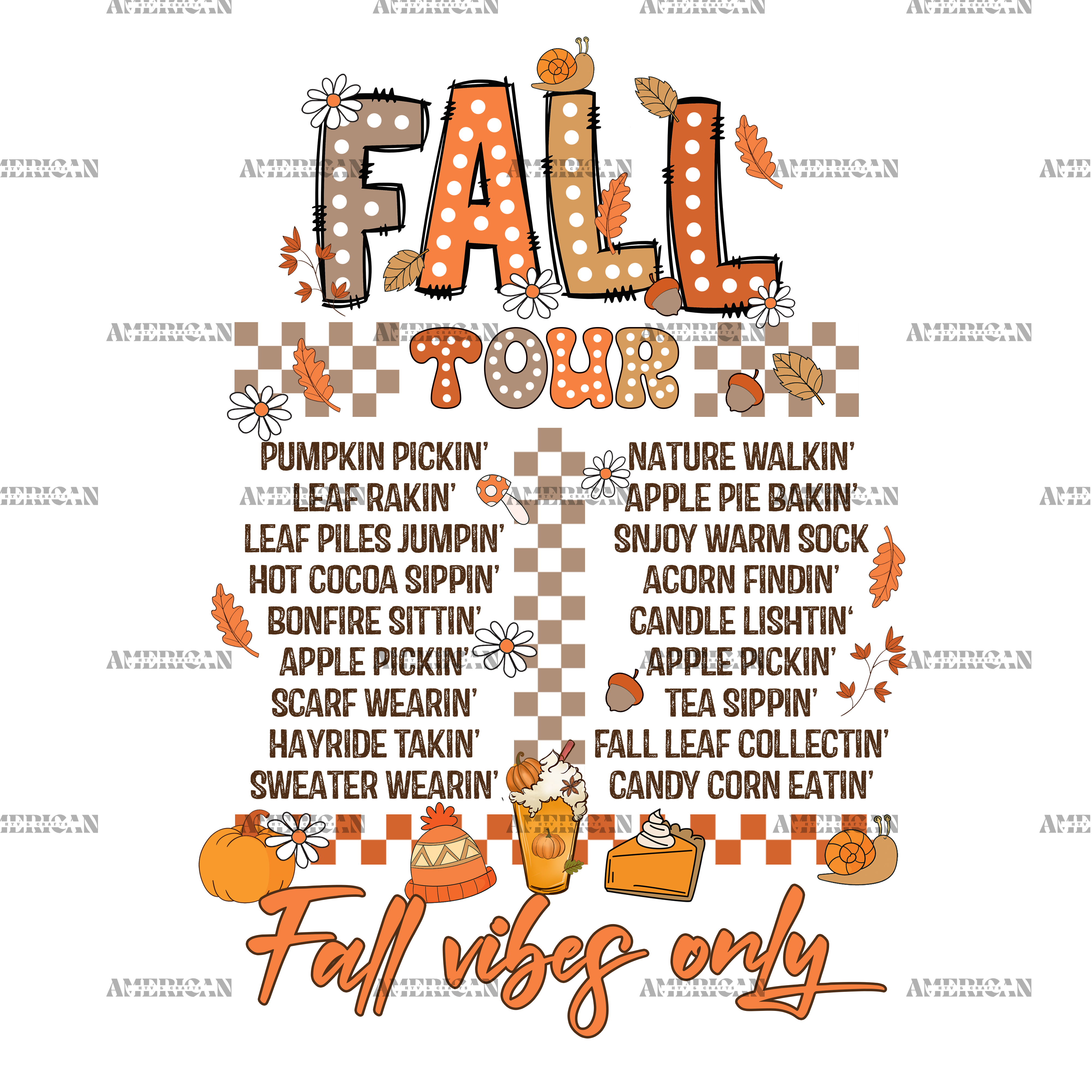 Fall Tour Fall Vibes Only-2 DTF Transfer