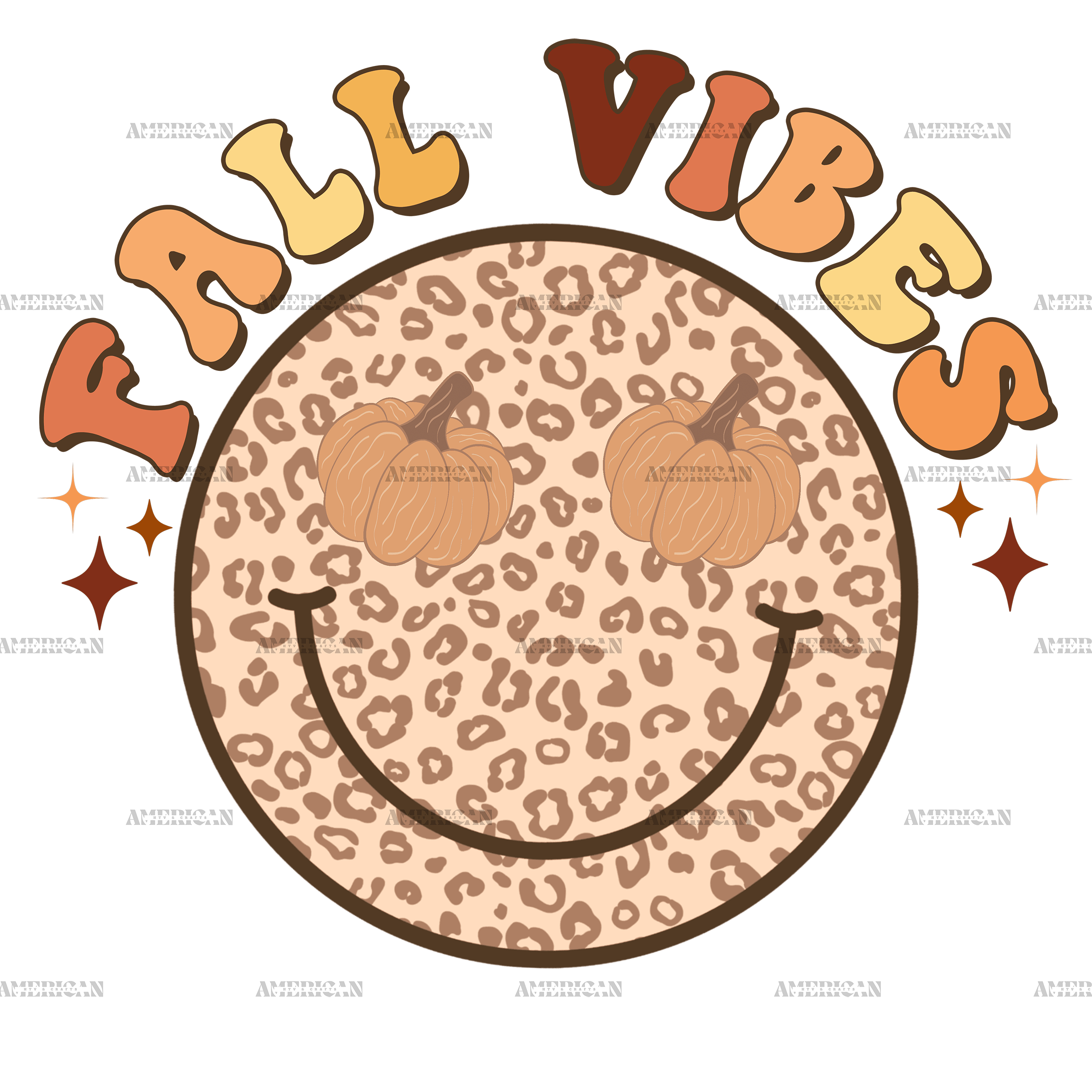 Fall Vibes Smily Face DTF Transfer