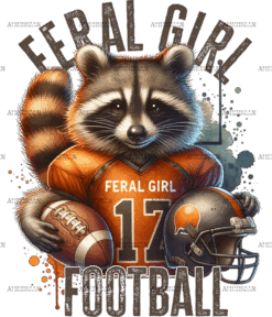 Feral Girl Football-1 DTF Transfer