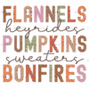 Flannels Heyrides Pumpkins Sweaters Bonefires DTF Transfer