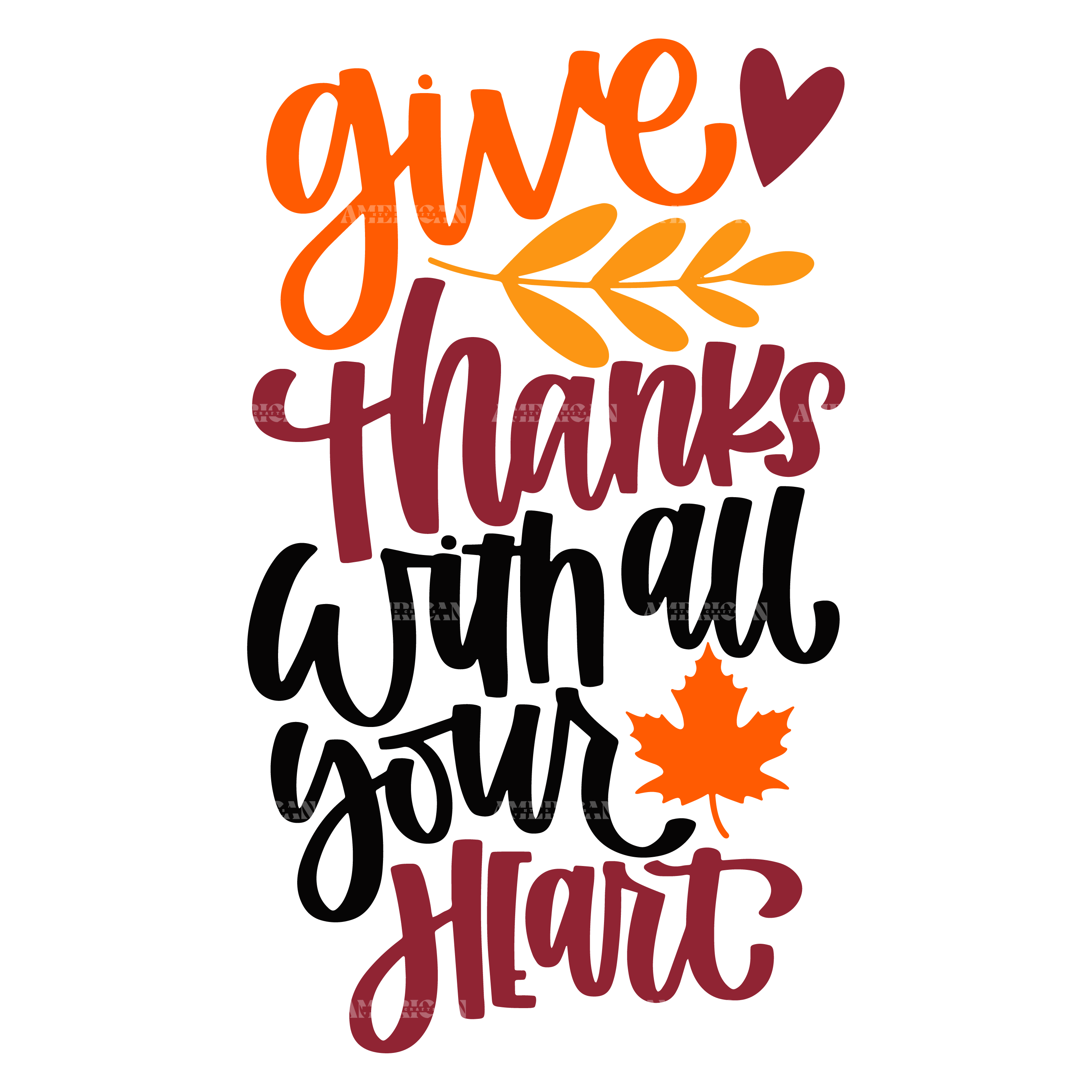 Give Thanks With All Your Heart DTF Transfer