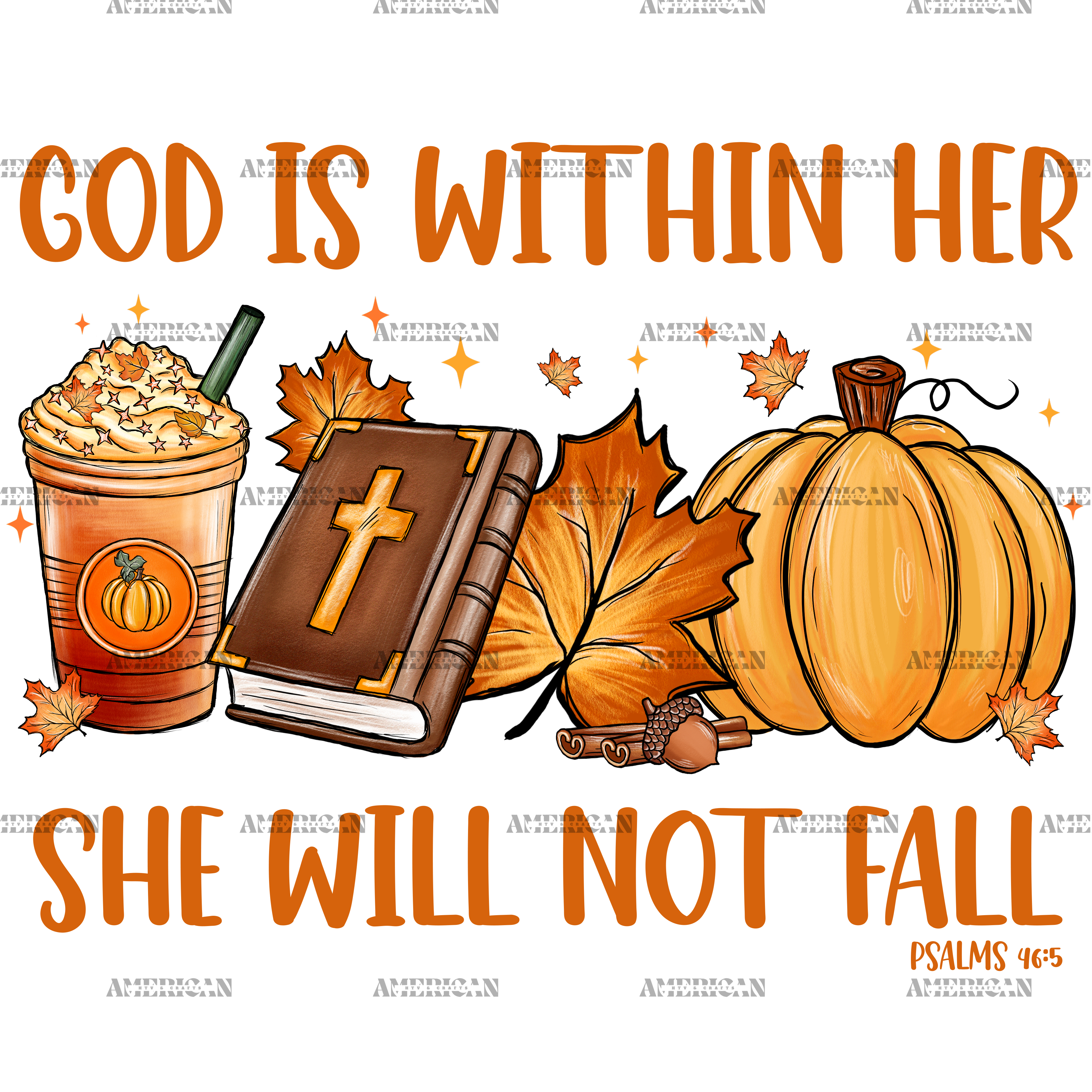 God Is Within Her She Will Not Fall DTF Transfer