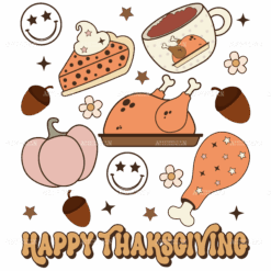 Happy Thanksgiving Food DTF Transfer