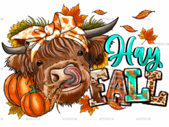 Hay Fall Cow DTF Transfer