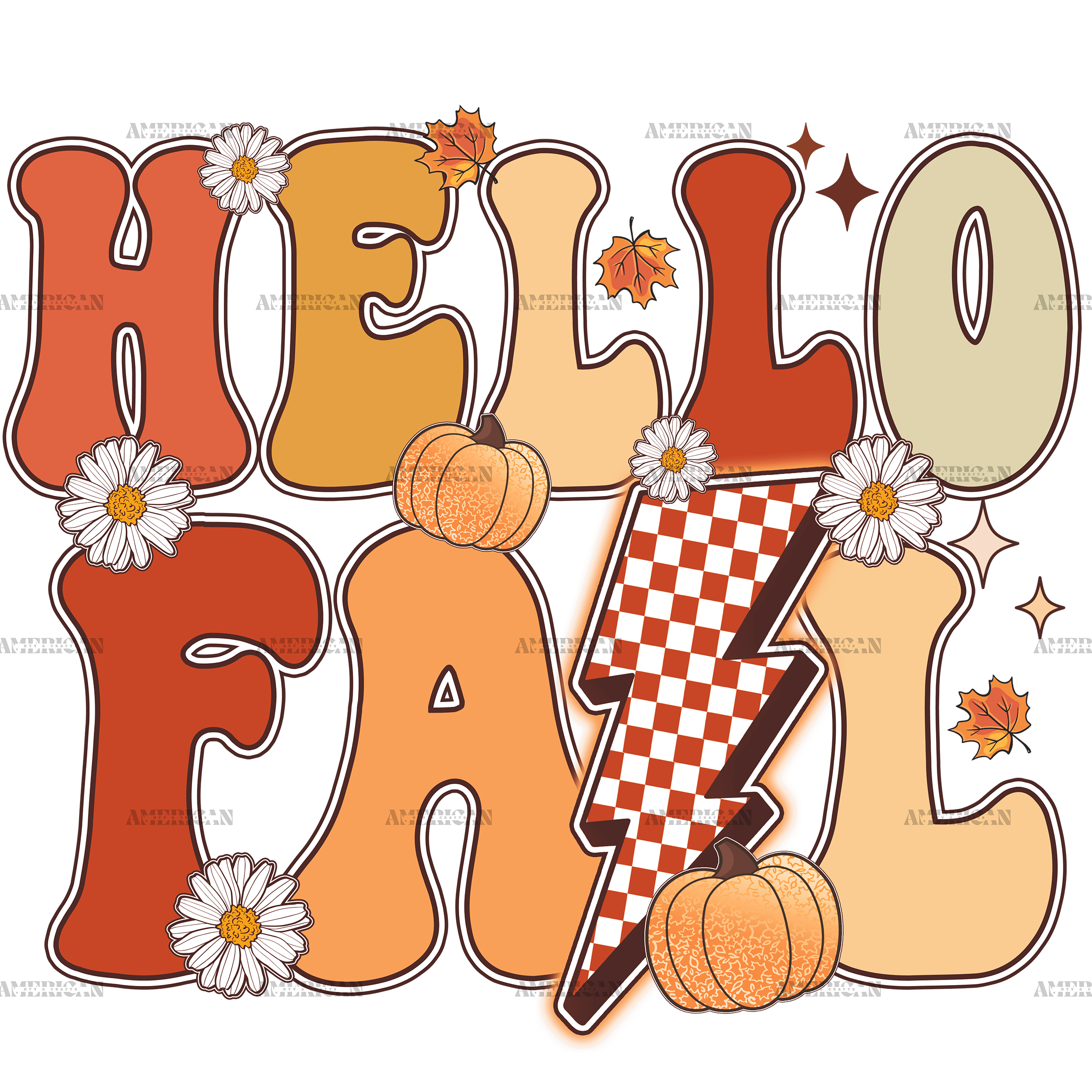 Hello Fall Bolt DTF Transfer