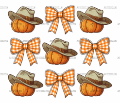 Howdy Autumn Pumpkins Bows-1 DTF Transfer