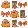 Howdy Autumn Pumpkins Bows-3 DTF Transfer
