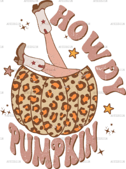 Howdy Pumpkin Boots-2 DTF Transfer