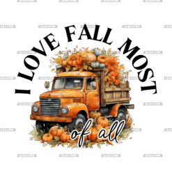 I Love Fall Most Of All Truck DTF Transfer