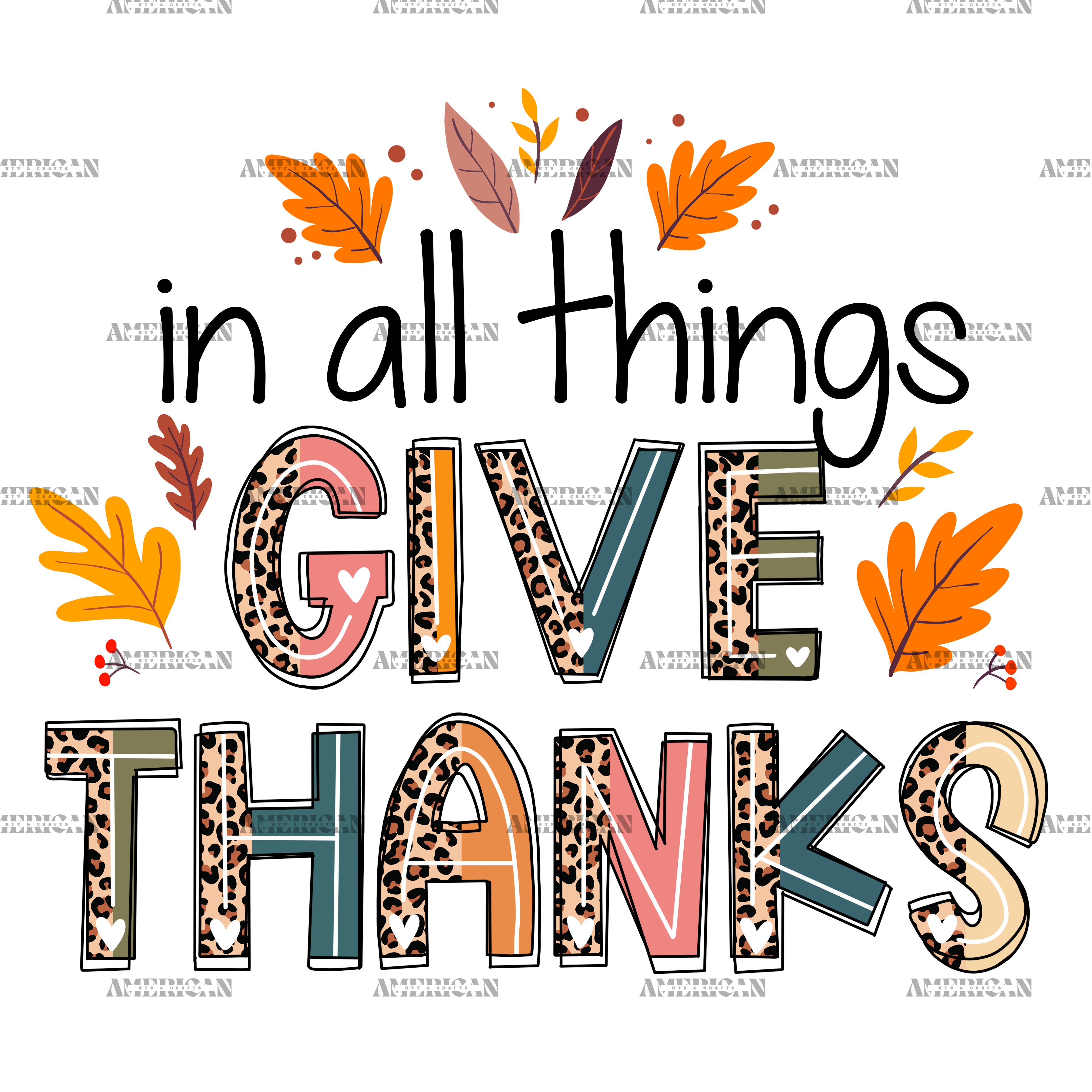 In All Things Give Thanks-2 DTF Transfer