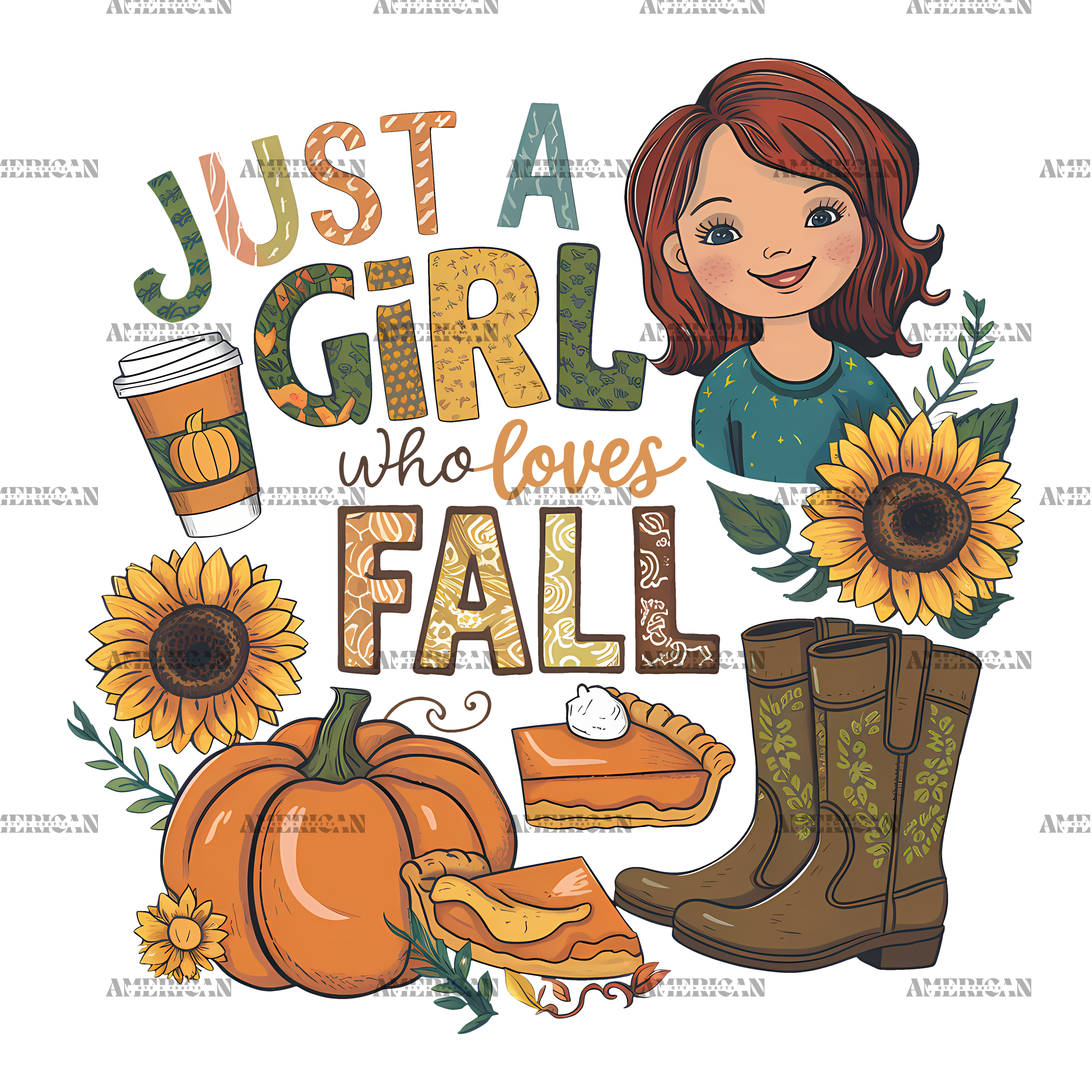 Just A Girl Who Loves Fall-4 DTF Transfer