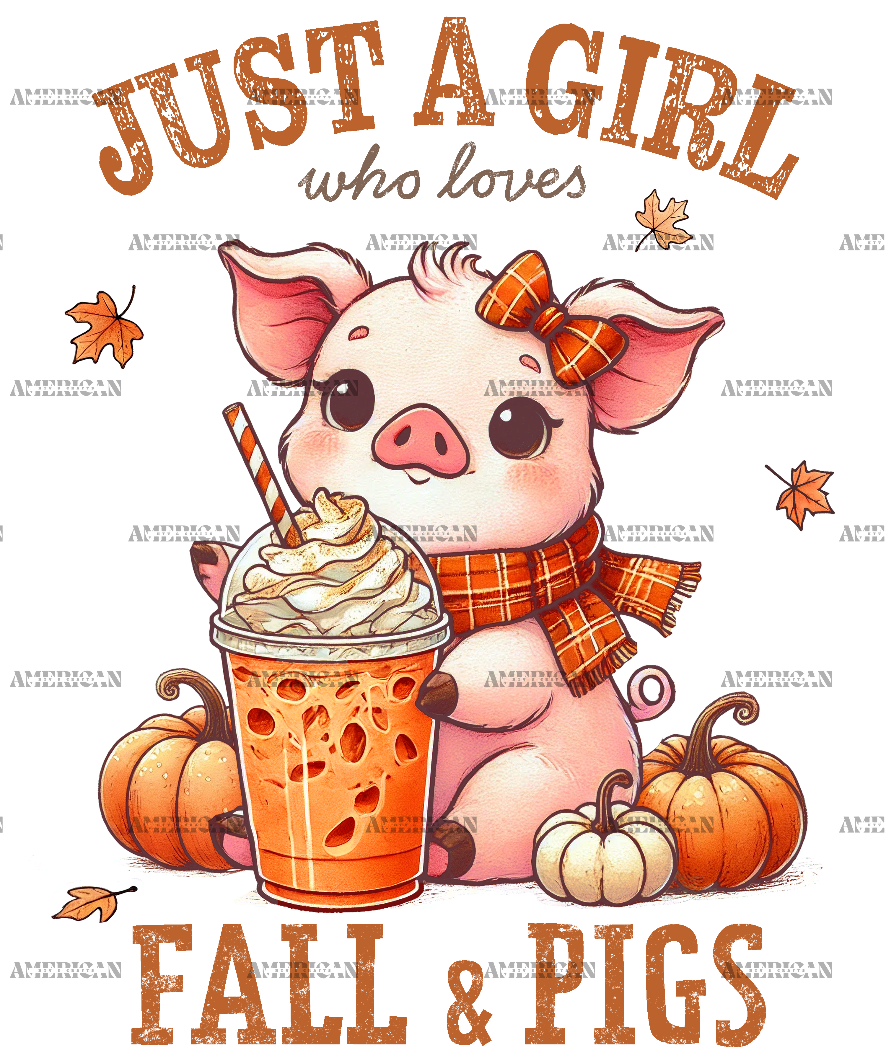 Just A Girl Who Loves Fall And Pigs DTF Transfer