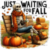 Just Waiting For Fall Skeleton-5 DTF Transfer