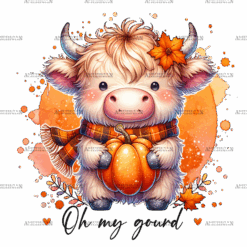 Oh My Gourd Highland Cow DTF Transfer