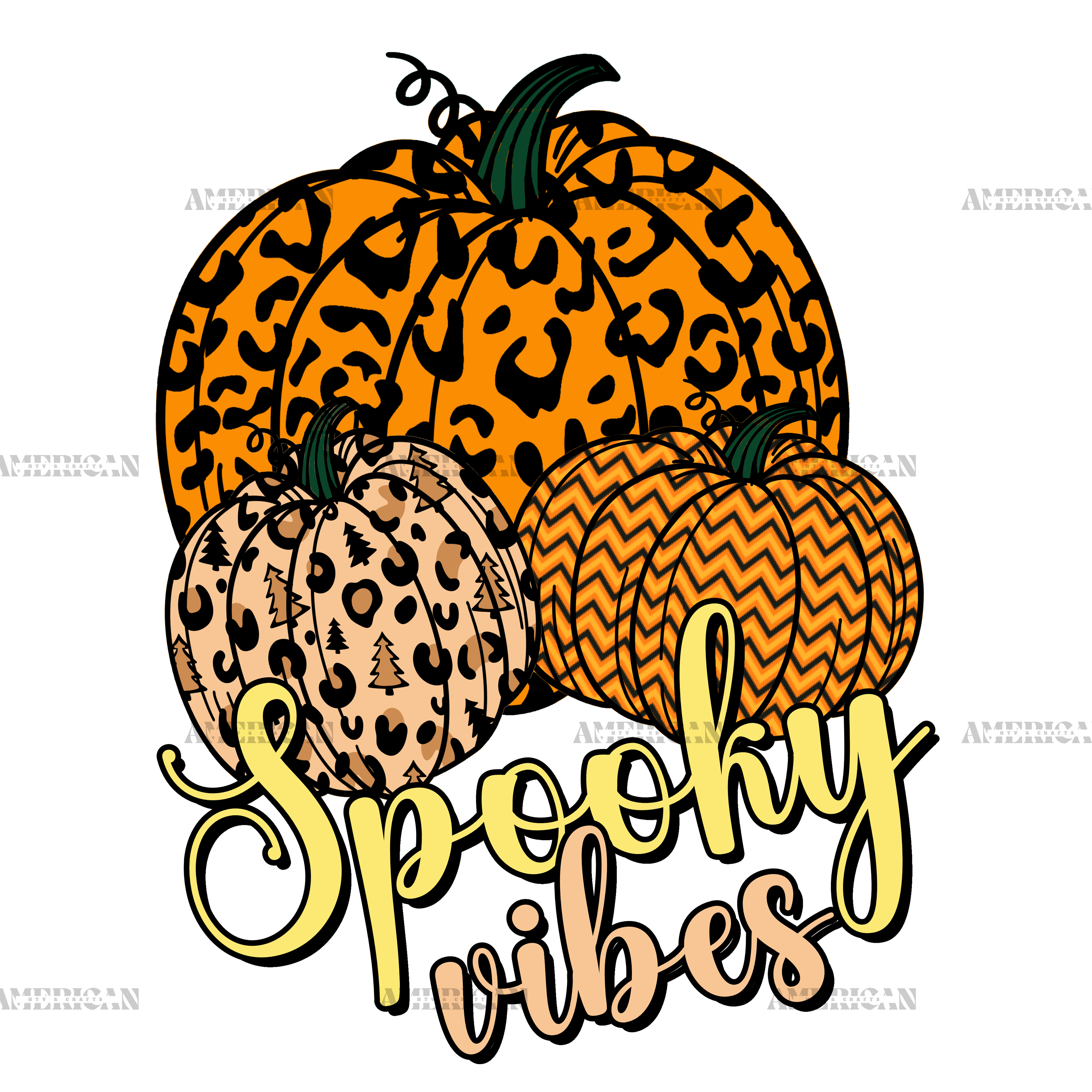 Spooky Vibes Pumpkin DTF Transfer