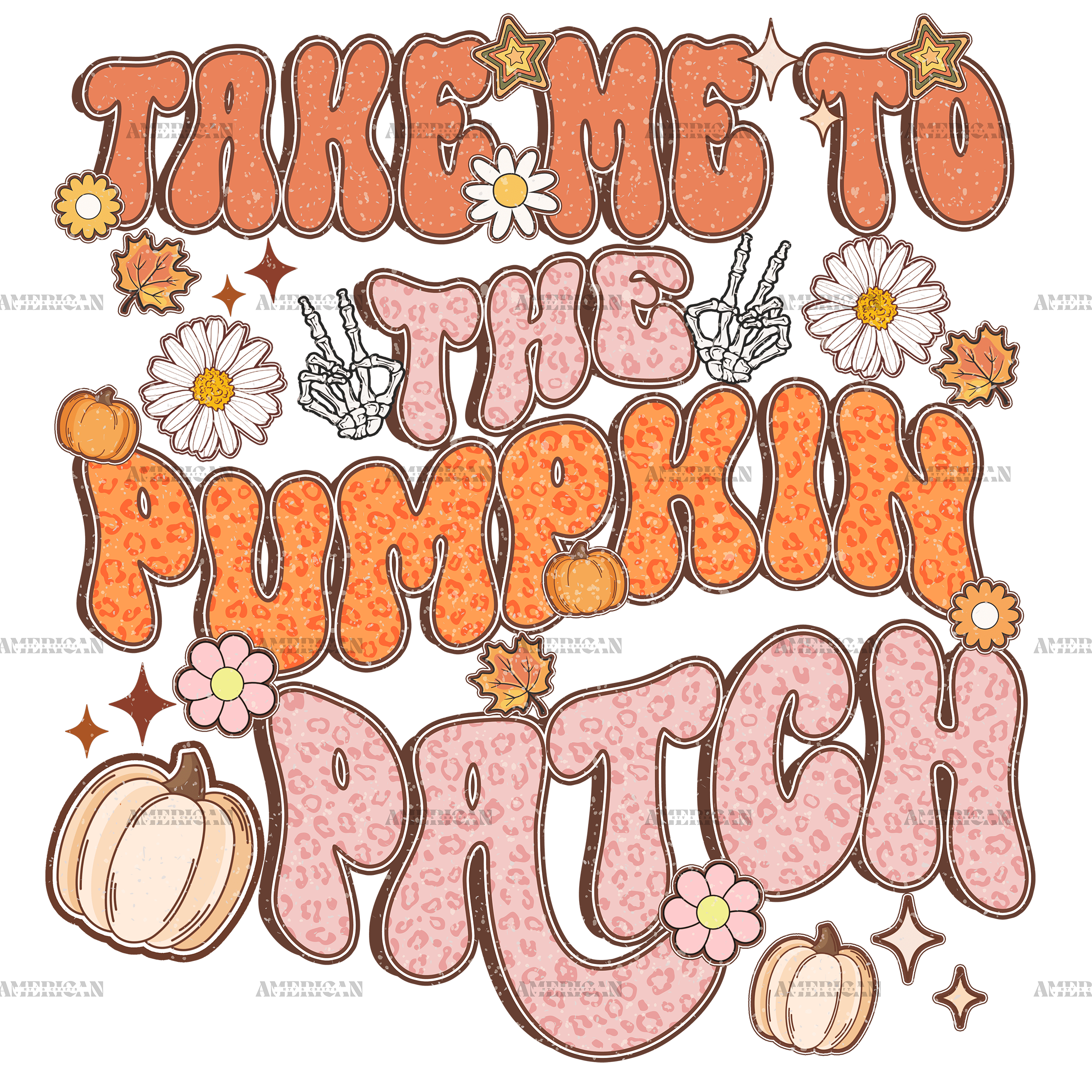 Take Me To The Pumpkin Patch Dotted DTF Transfer