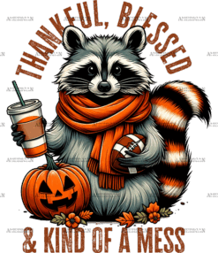 Thankful Blessed Racoon DTF Transfer